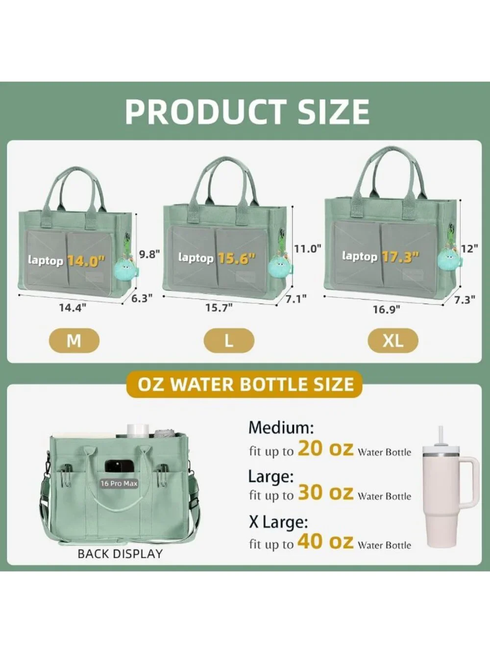 Stylish Multi-Compartment Canvas Tote Bag for Women - Perfect for Work & Travel
